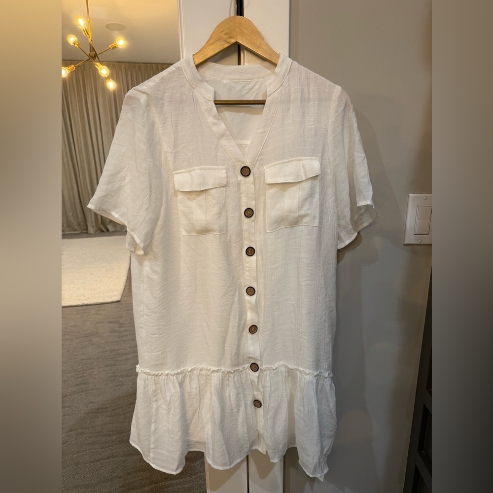 Cupshe White Bathing Suit Cover Up Size Medium NWT